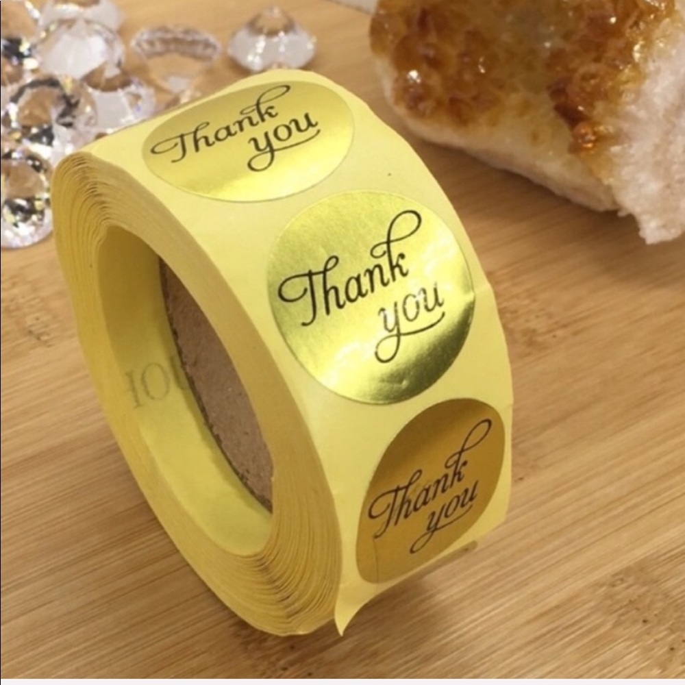 500 Gold Foil Thank You Stickers PRICE IS FIRM - Picture 5 of 5